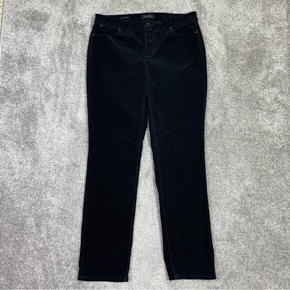 Talbots Pants Women's 10 Black Straight High Rise Corduroy Classic Preppy - Picture 1 of 11